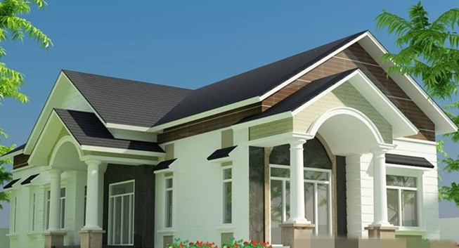 Nhà cấp 4 mái thái lắp đặt nhiều cửa sổ lấy ánh sáng. Ảnh: Nhadepmoi.