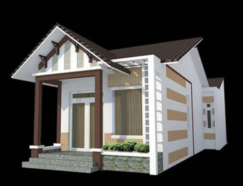 Trên diện tích 6x15m, nhà cấp 4 được thiết kế với không gian khoa học, bao gồm 2 phòng ngủ và 1 phòng thờ. Ảnh: Wedo.