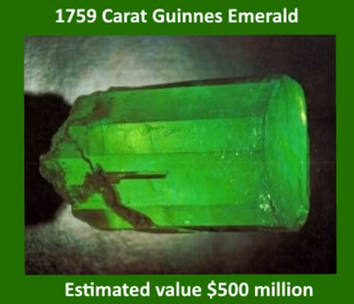 Viên đá quý to đến mức nó có thể lọt vào sách kỷ lục thế giới Guinness. Hiện nó được trưng bày tại Banco Nazionale de la Republica ở Bogota, Columbia.