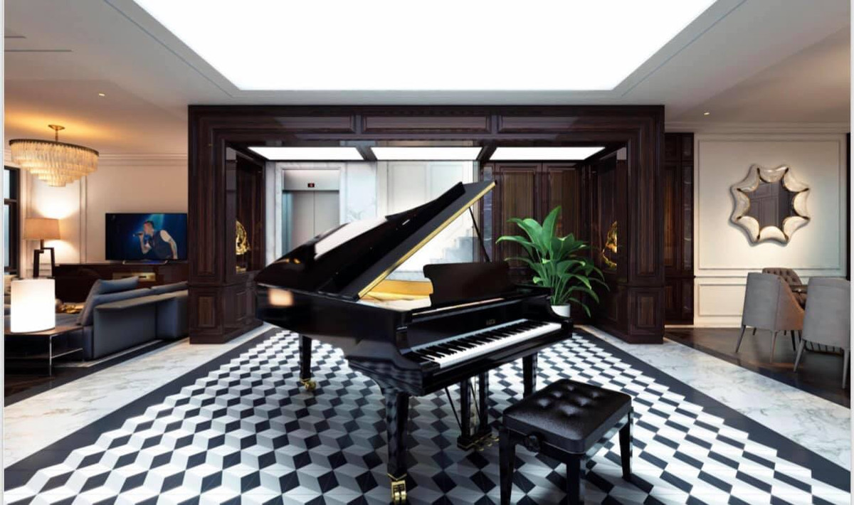 Ngôi nhà sử dụng gam màu trung tính, mang đến vẻ đẹp sang trọng. Ảnh: Dân Việt.