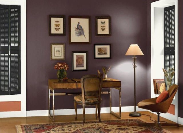 5. Tím pha socola. Sắc màu mang trạng thái tĩnh tại và sang trọng, có hơi hướng vương giả. Chúng hiện diện ở bất kỳ căn phòng nào cũng có thể tạo nên điểm nhấn đầy thu hút.