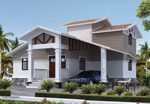 Phá cách về hình khối, cải tiến về màu sắc và kết cấu mái, biệt thự mang lại những cảm giác mới lại cho gia chủ. Ảnh: Wedo.