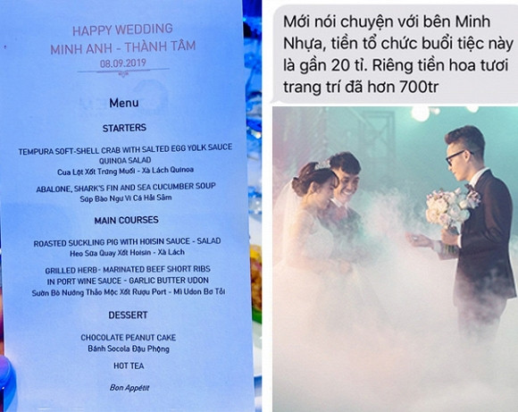 Theo một số nguồn tin rò rỉ, bữa tiệc đám cưới con gái Minh Nhựa có kinh phí lên tới vài chục tỷ đồng cùng những món ăn sang chảnh, cao cấp. Ảnh: Trithucxanh.