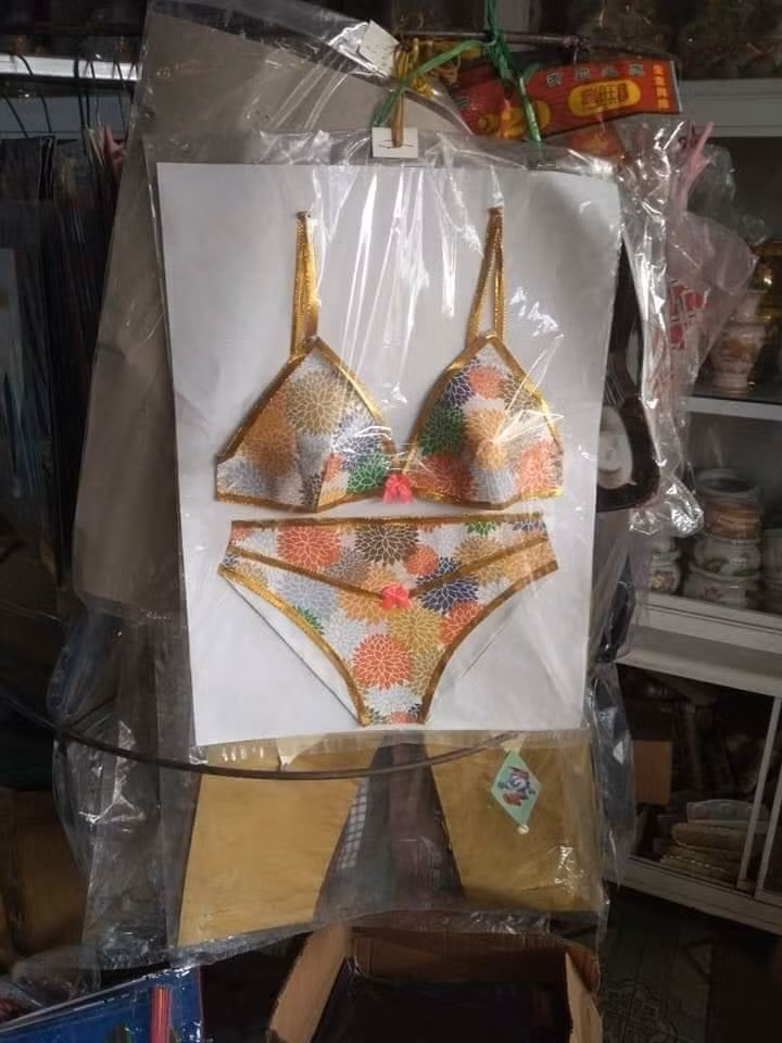 Bộ bikini bằng vàng mã xuất hiện gây ra nhiều tranh cãi. Ảnh: Người đưa tin.