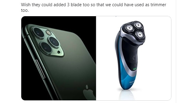 Cụm 3 camera của iPhone 11 được đem ra so sánh với máy cạo râu...
