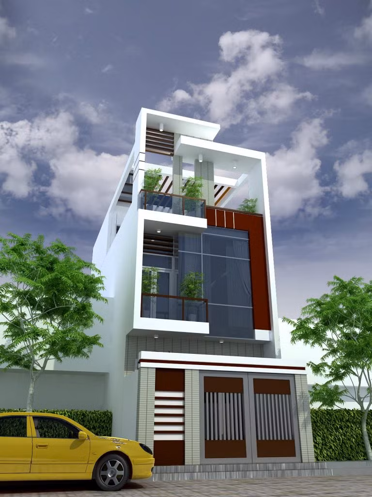 Nhà 3 tầng độc đáo với thiết kế không gian mở. Ảnh: Song Phát Construction.