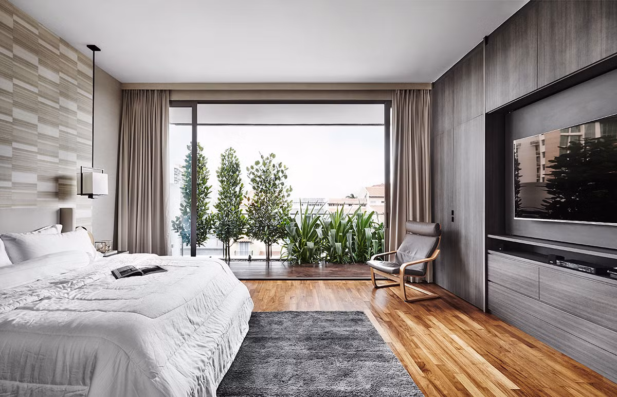 Phòng ngủ ấm áp và thoáng đãng.