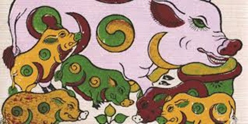 Tranh Tết được chế tác cầu kỳ, nhiều bức được chạm vàng hay bạc dát mỏng là vật trang trí không thể thiếu trong ngày Tết của những gia đình khá giả ở Hà Nội xưa. Ảnh: Handhome.