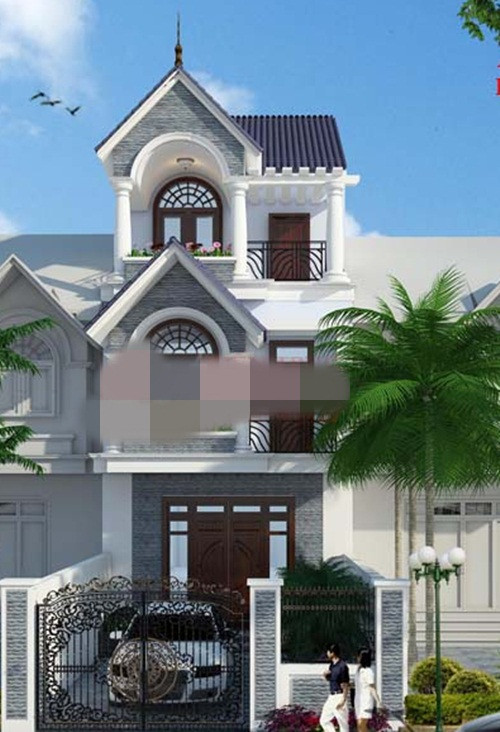 Khác với các hình khối hiện đại, nhà ống theo phong cách bán cổ điển mang vẻ đẹp riêng, mềm mại và sang trọng. Ảnh: Angcovat.