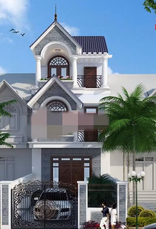 Khác với các hình khối hiện đại, nhà ống theo phong cách bán cổ điển mang vẻ đẹp riêng, mềm mại và sang trọng. Ảnh: Angcovat.