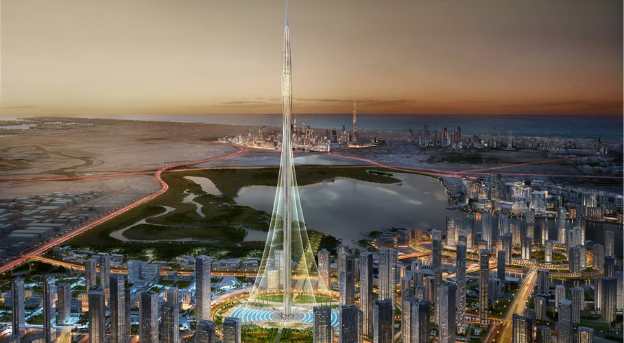 Tòa tháp Dubai Creek sẽ gồm khu chung cư xa xỉ, trung tâm thương mại và văn phòng với vốn đầu tư ước tính 1 tỷ USD. Ảnh: Omnium.