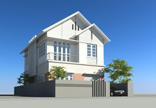 Mặt bằng xây dựng ngôi nhà khoảng 80-90m2, tầng 1 bố trí khoảng lùi 5 m làm sân vườn. Ảnh: Nhadepktv.