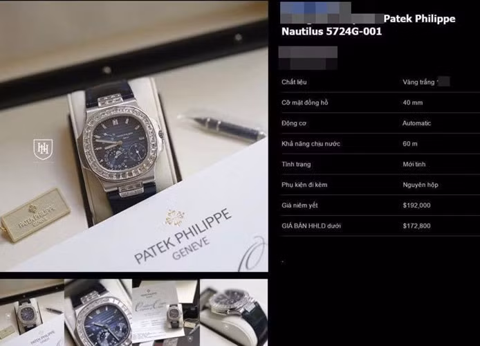 Giá niêm yết cho một chiếc Patek Philippe Nautilus 5724G này là 192,000 USD, tương đương với khoảng khoảng 4,2 tỉ đồng. Ảnh: Vietnamnet.