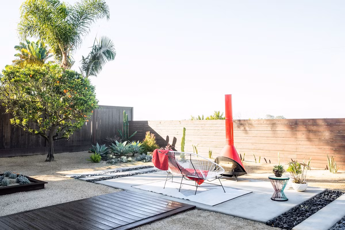 Góc vườn phục vụ nhu cầu tổ chức tiệc ngoài trời. Nguồn ảnh: Dwell.