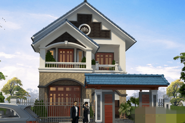 Nhà 2 tầng 8x15m hình chữ L với phong cách hiện đại và gam màu trẻ trung, tươi mới. Ảnh: Maunhadepmoi.