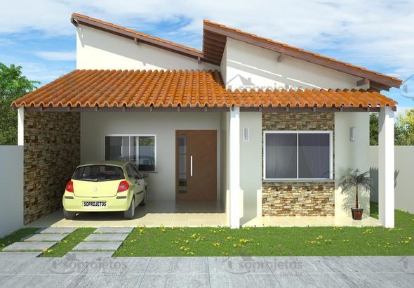  Nhà mái lệch được thiết kế với 1 phòng khách, 3 phòng ngủ, 1 phòng ăn + bếp và 1 gara xe ngay cửa chính. Ảnh: Xaydungtrangtrinoithat.