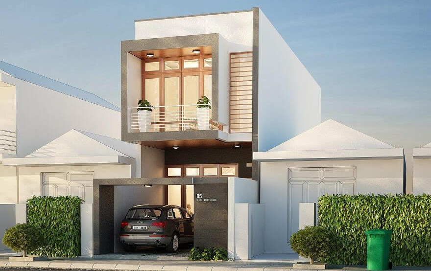 Ngoài diện tích sân trước, ngôi nhà còn dành 1m cho sân nhỏ phía sau nhằm tạo sự thoáng đãng và không gian tiện nghi. Ảnh: Xaydungnhatrongoi.