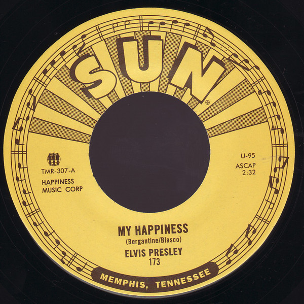 My Happiness (Elvis Presley) – 300.000 USD (6,9 tỷ VND). “My Happiness”là một bản nhạc pop không lời được viết vào giữa thế kỷ 20. Đã có nhiều phiên bản lời bải hát được viết cho bản nhạc này. Trong đó, phiên bản nổi tiếng nhất của bài hát được viết lời của Betty Peterson Blasco, đã được xuất bản vào năm 1948. Elvis đã từng thu âm bản ghi này và bản thu của ông được đấu giá 300.000 USD.