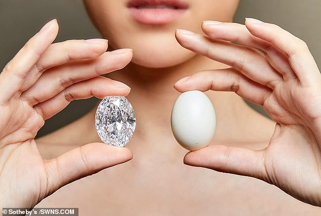 Kích thước của viên kim cương hoàn hảo này tương đương với quả trứng. Ảnh: Swns.