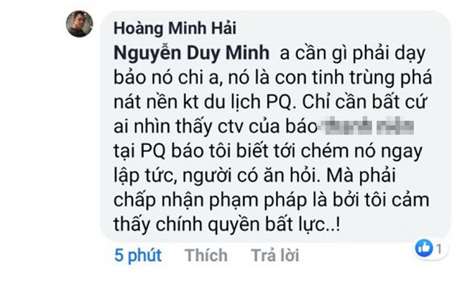 Sau khi viet bao ve viec ngap nuoc o Phu Quoc, thay giao bi doa chem