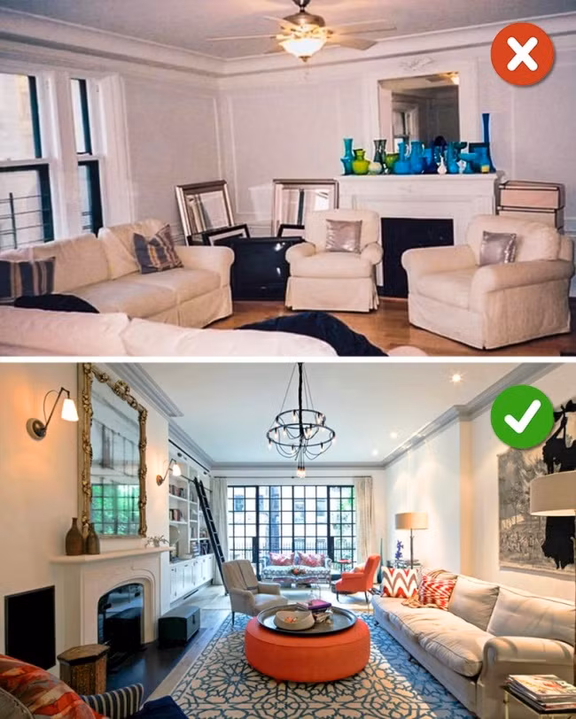 10 sai lam thiet ke phong khach hau nhu ai cung mac