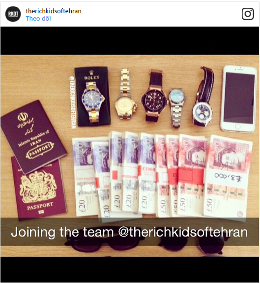 Đối với Hội con nhà giàu Iran, tiền dường như không để tiêu, mà còn là để khoe cho vui.