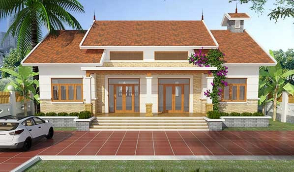 Để đảm bảo lấy ánh sáng tự nhiên, kiến trúc sư áp dụng cách thiết kế đối xứng với ngoại thất công trình. Ảnh: Thietkenhadepaau.