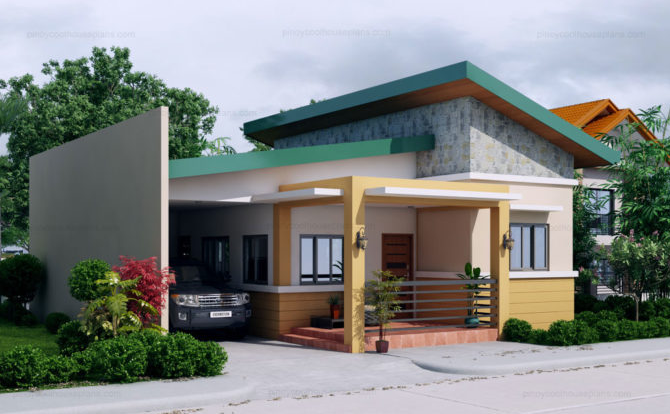 Sự sáng tạo trong việc phối màu vàng với màu kem cafe nhạt và xanh trên mái là điểm nhấn của ngôi nhà. Ảnh: Nhadepvn.