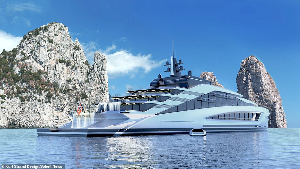 Siêu du thuyền California dài 135m chứa cả một cỗ máy nhân tạo trong bể bơi có giá lên tới 350 triệu bảng (tương đương 449 triệu USD).