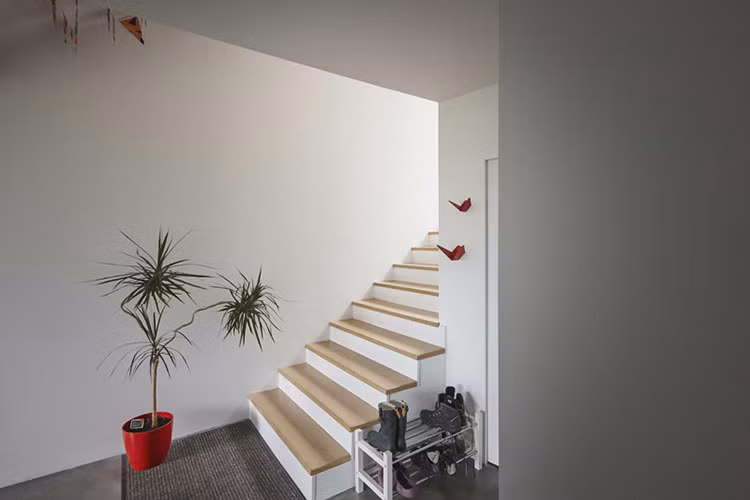 Cầu thang dẫn lên sân thượng.