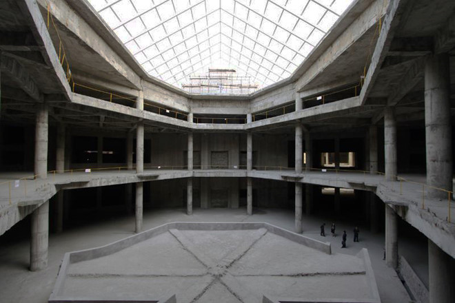 Ryugyong được khởi công xây dựng từ năm 1987, thời cố chủ tịch Kim Jong Il – cha của lãnh đạo Triều Tiên đương nhiệm Kim Jong Un. Ảnh: Ryugyonghotel.