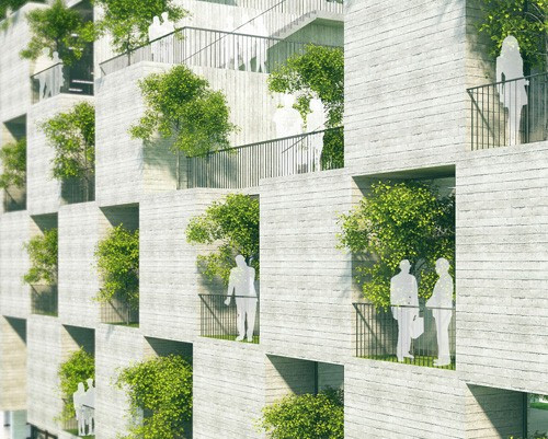 Trồng nhiều cây xanh ở mặt hướng Tây cùng với hồ nước nhỏ sẽ giúp không khí ngôi nhà mát mẻ hơn. Ảnh: Homedit.