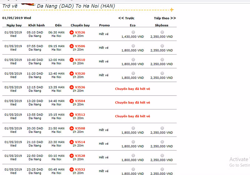 Het ve may bay, gia tour 30/4 - 1/5 tang cao moi ngay