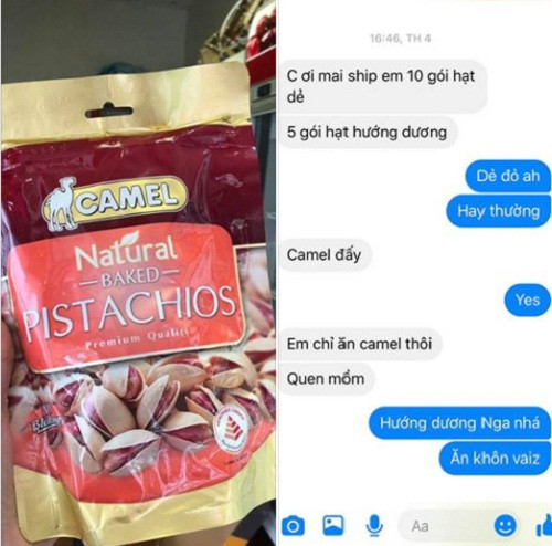 Mặc dù có giá khá đắt nhưng hạt dẻ cười đỏ hiện rất được ưa chuộng. Không ít khách hàng còn đặt mua cả chục gói để ăn Tết. Ảnh: Facebook.