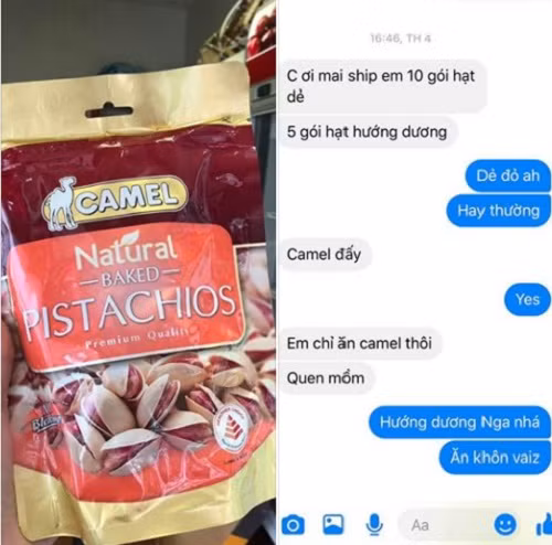 Mặc dù có giá khá đắt nhưng hạt dẻ cười đỏ hiện rất được ưa chuộng. Không ít khách hàng còn đặt mua cả chục gói để ăn Tết. Ảnh: Facebook.