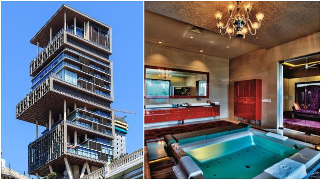 2. Ngôi nhà “quái dị” - tỷ phú Mukesh Ambani. Chi phí: 1 tỷ USD (hơn 23.000 tỷ VND). Mukesh Ambani thừa kế và điều hành một đế chế dầu mỏ, mang lại cho ông giá trị tài sản ròng ước tính khoảng 43 tỷ đô la. Ông trùm Ấn Độ đã sử dụng 1 tỷ đô la tài sản đó để xây dựng ngôi nhà đắt nhất ở quê hương mình, cũng như trên toàn thế giới.