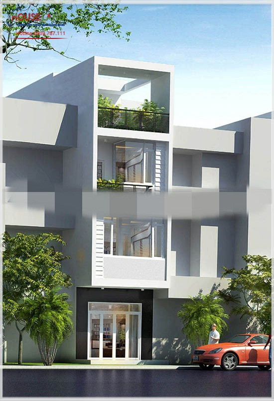 Nhà phố 3 tầng kiến trúc đơn giản dần trở nên phổ biến trong cuộc sống hiện đại. Ảnh: Houseland.