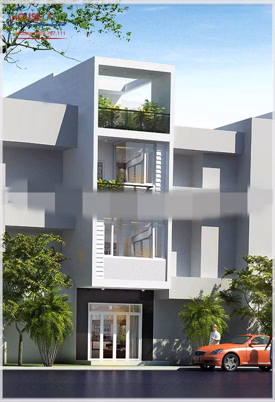 Nhà phố 3 tầng kiến trúc đơn giản dần trở nên phổ biến trong cuộc sống hiện đại. Ảnh: Houseland.