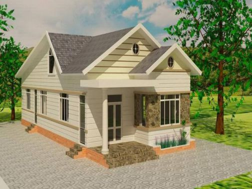 Mẫu thiết kế nhà cấp 4 mái thái hiện đại chi phí xây dựng khoảng 500 triệu đồng. Ảnh: Internet.