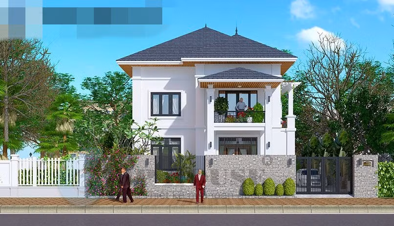 Thiết kế nhà vườn phong cách tân cổ điển có diện tích 100m2. Ảnh: Viphouse.