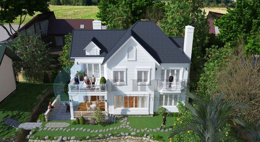 Nhà vườn 2 tầng mang phong cách đồng quê Mỹ mộc mạc và gần gũi. Ảnh: Viphouse.