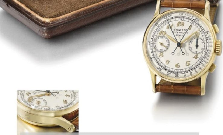 Mẫu đồng hồ quý hiếm và sang trọng của Tiffany &amp; Co được chế tác bằng vàng 18k có chữ ký Patek Phillipe. Giá bán lẻ là 555.000 USD.