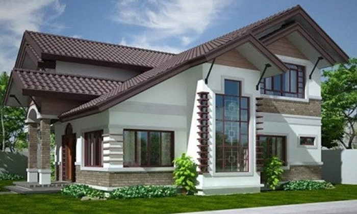 Nhà mái thái 2 tầng thiết kế giật cấp là thiết kế mới lạ, vô cùng cuốn hút. Ảnh: Internet.