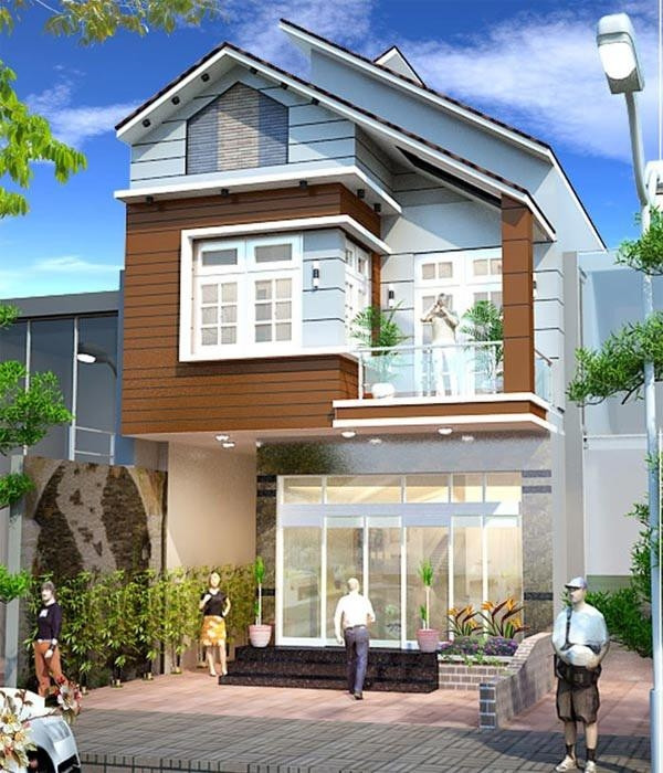 Thiết kế mái lệch mang lại sự khỏe khoắn, vững chãi và góc nhìn độc đáo khác biệt hoàn toàn so với các ngôi nhà thông thường. Ảnh: 9houz.