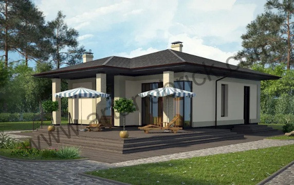 Sân vườn rộng, mái hiên mở và ống khói đậm chất Retro là điểm nhấn của ngôi nhà này.