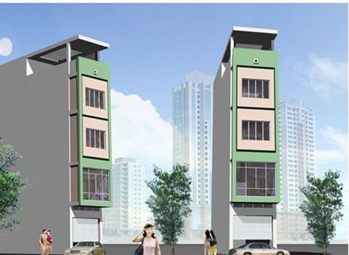  Nhà phố 5m mặt tiền lùi lại phía sau để dành cho khoảng sân phía trước. Ảnh: Nhadepktv.