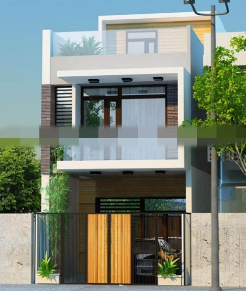 Nhà 2 tầng 5x15m thiết kế thêm tầng áp mái, tạo khoảng sân thượng rộng rãi có thể sử dụng nhiều công năng khác nhau. Ảnh: Thietkexaydungbiethu.