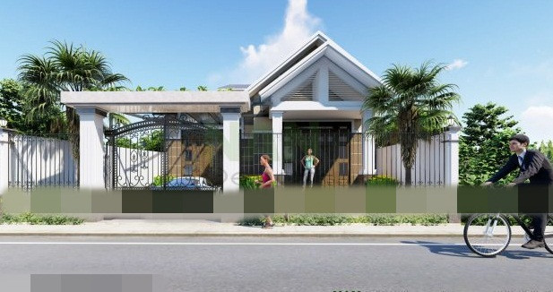 Lối kiến trúc hiện đại kết hợp với cửa gỗ tạo nên nét đẹp dịu dàng cho ngôi nhà. Ảnh: Nandesign.