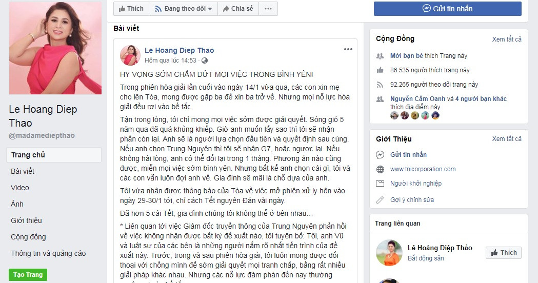 Bi to noi doi, ba Le Hoang Diep Thao bat ngo tuyen bo 