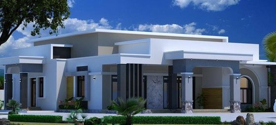 Biệt thự vườn 1 tầng mái bằng gồm 4 phòng ngủ, 1 phòng thờ, 1 phòng khách và 1 phòng sinh hoạt chung. Ảnh: Thietkenhadepmoi.